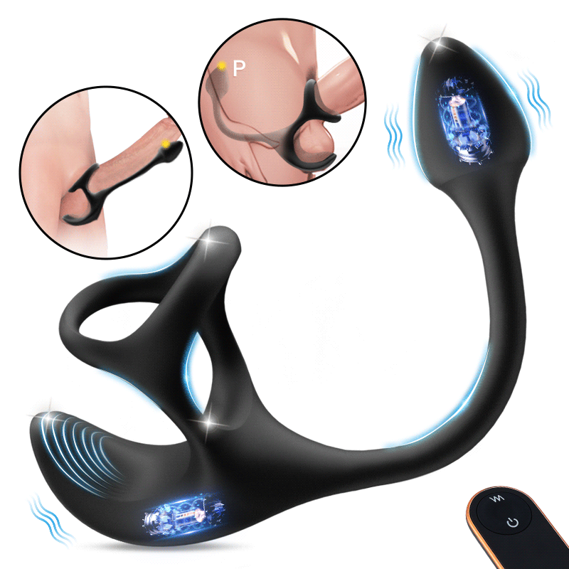 Stimolatore di vibrazione dell'uomo della spina anale con gli anelli d Seekheart-EU Stimolatore di vibrazione dell'uomo della spina anale con gli anelli d Seekheart-EU