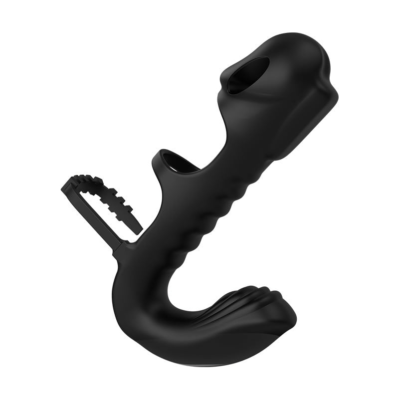 Lucifer-dubbele motor penis mouw en vibrator 2-in-1