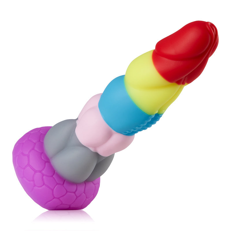 Rainbow dildo large with suction cup