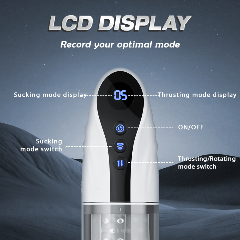 【Big sale this week only】Multi-funcional LCD Masturbator Copa con voz