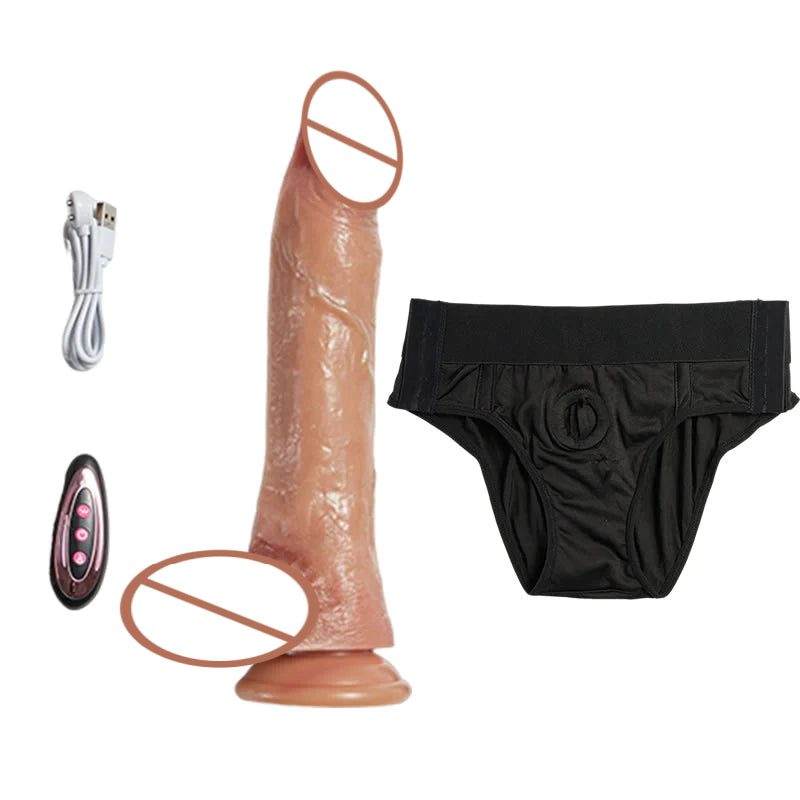 Portable dildo vibration modes heated strap-on